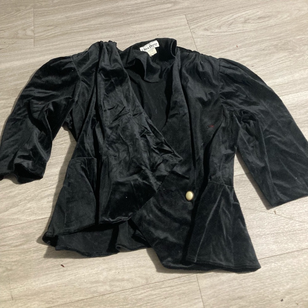 Ellen Tracy Black Velvet Cardigan